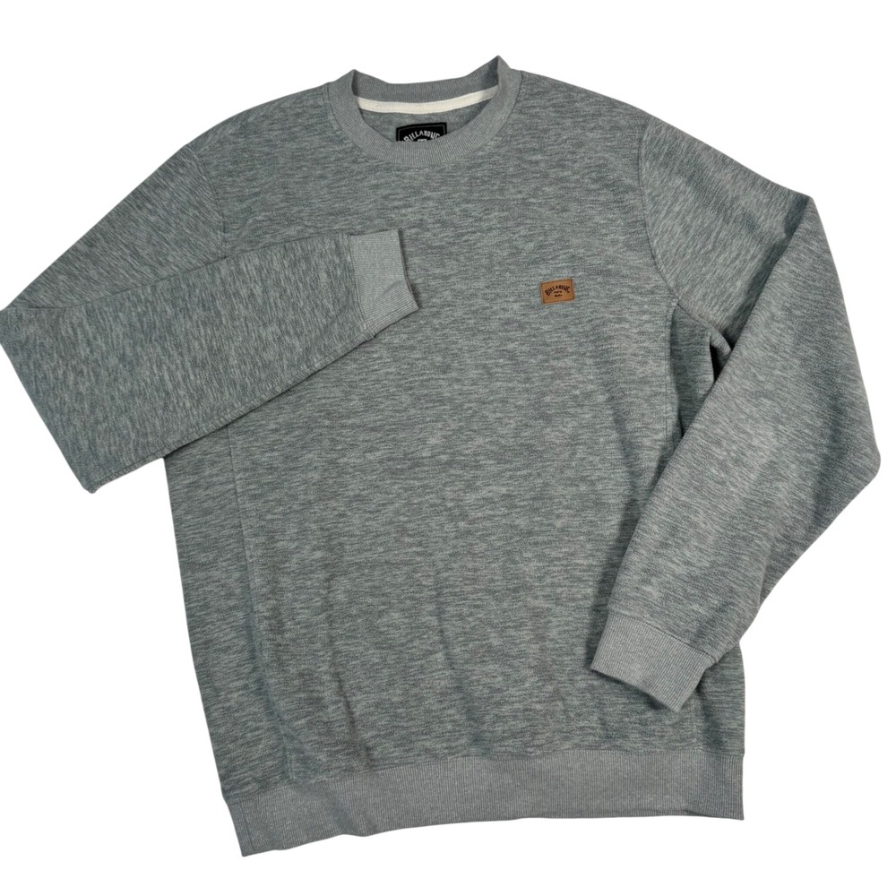 Billabong Mens M Gray Crew Neck Pullover Sweatshirt Casual Comfy Athleisure Norm